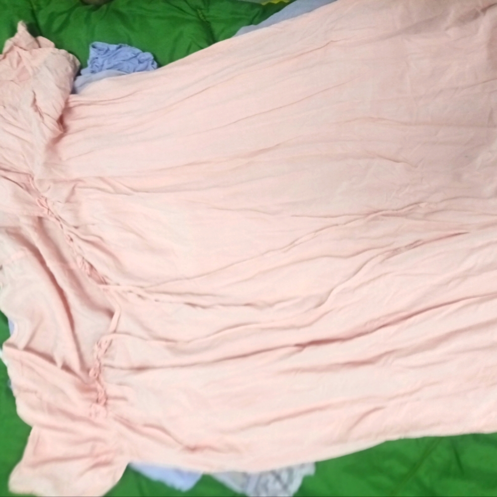 Light Pink and Purple Ruffled Nightgown Cotton Modal, Purple Lace Missionary